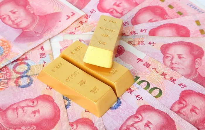 纸币和金条图片