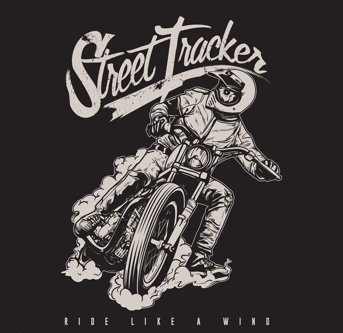 素描骷髅头摩托车图片