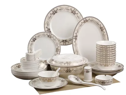 高档骨瓷餐具套装图片