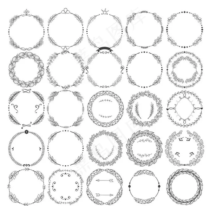 欧式圆形花边花纹图片cdr矢量模版下载