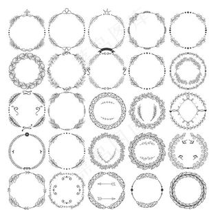 欧式圆形花边花纹图片