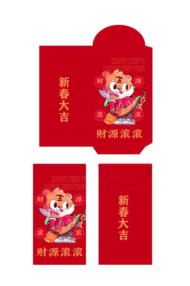 虎年红菜鸟图库片cdr矢量模版下载