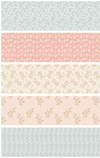 五款手绘叶子植物底纹背景图片