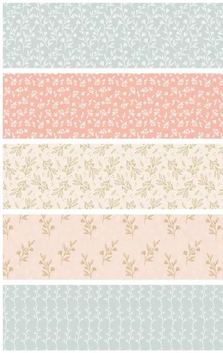 五款手绘叶子植物底纹背景图片