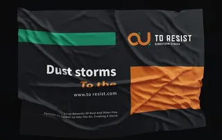 褶皱海报衬布样机图片