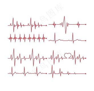 6种失量红色心跳图形图片