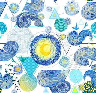 梵高星空创意插画图片