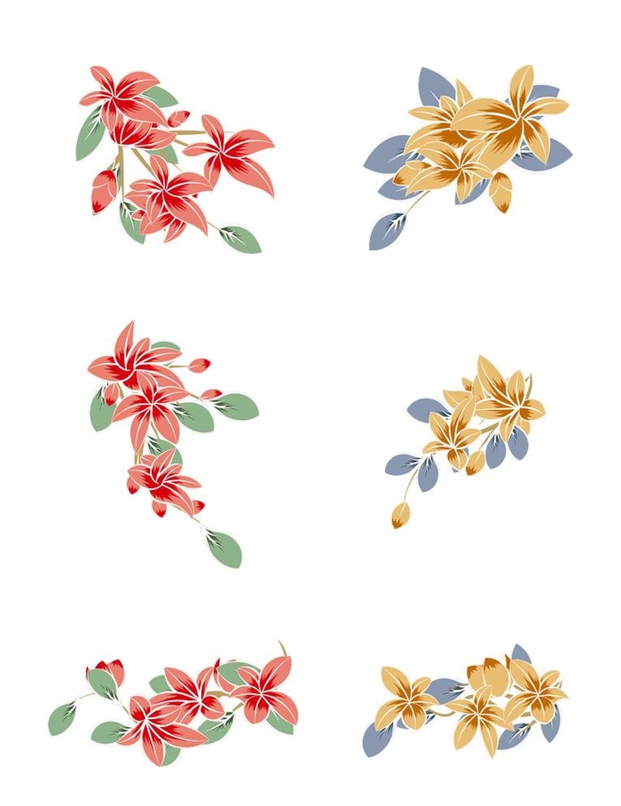花朵红花图片ai矢量模版下载