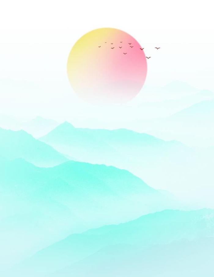 水墨山背景图片(3543x4724)psd模版下载