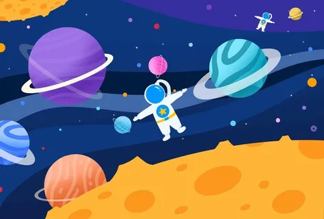 太空插画图片
