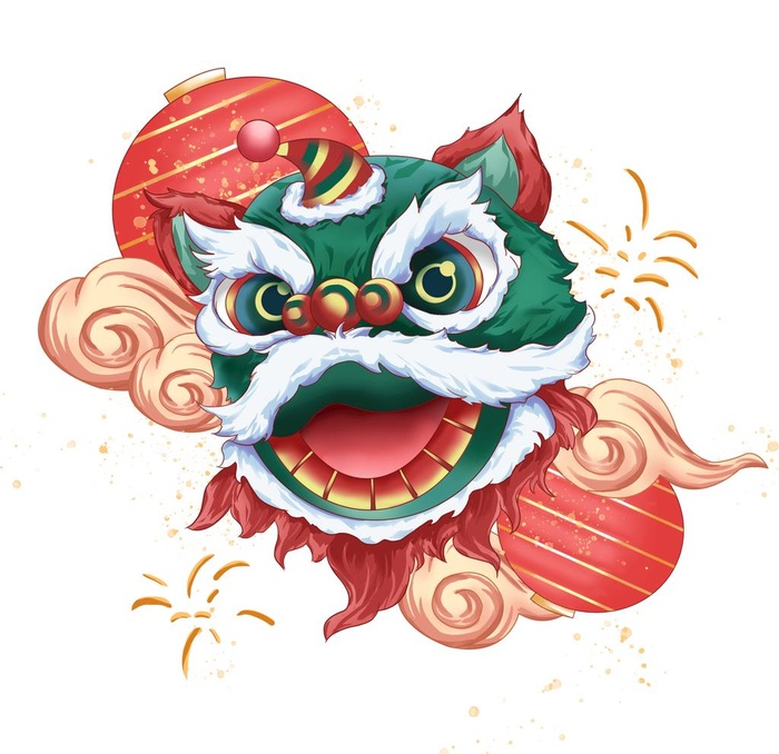 国潮风舞狮图片(2000x2000)psd模版下载