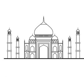 泰姬陵线描图片