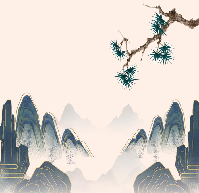 中国风水墨山水素材图片(2000x2000)psd模版下载