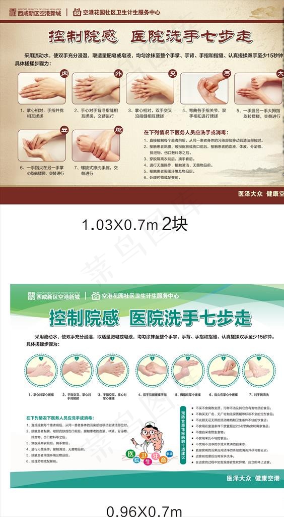 医院洗手七步走 洗手方法图片cdr矢量模版下载