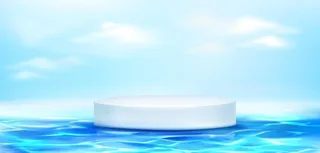 清新水面展台背景图片