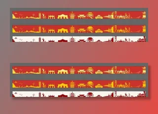 江苏南京特色著名建筑剪影图片