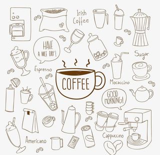 咖啡素描图片