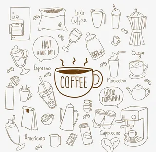 咖啡素描图片