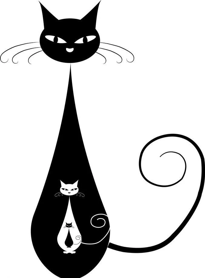 黑猫图片ai矢量模版下载