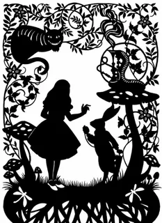 爱丽丝梦游仙境剪影图片