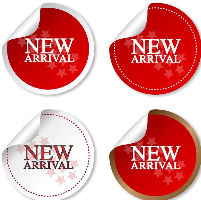 时尚色彩卷边标签图片