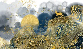 中国风电视沙发背景墙装饰画图片