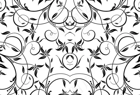 简约植物线条花纹图片