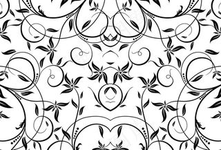 简约植物线条花纹图片