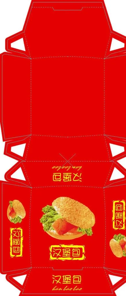 汉堡包装盒图片cdr矢量模版下载