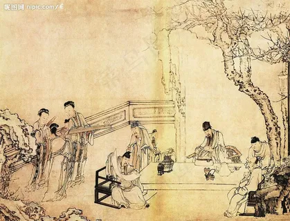 春夜宴桃李园图图片