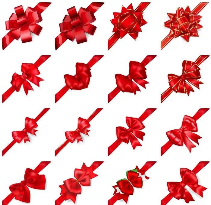 红色蝴蝶结图片ai矢量模版下载