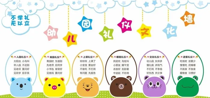 幼儿园文化墙图片cdr矢量模版下载