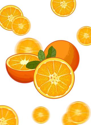 手绘维C水果橘子插画图片