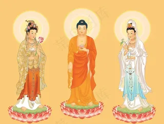 佛教西方三圣大图图片