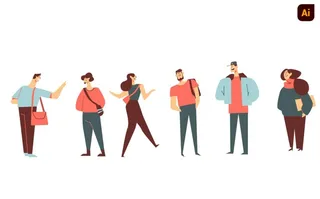 扁平卡通人物图片