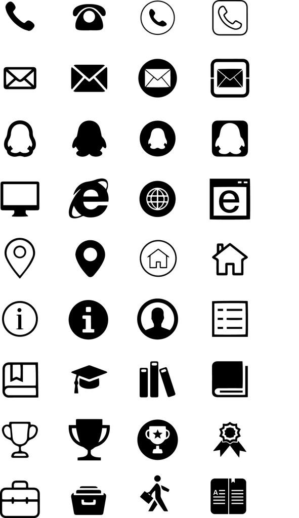 电话地址图标矢量图片