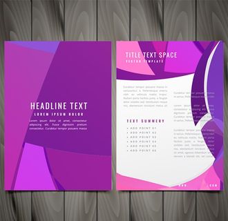 紫色立体几何宣传单图片