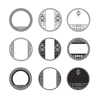 中式回形纹 中式窗格 图片