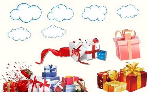 礼物盒子云朵图片