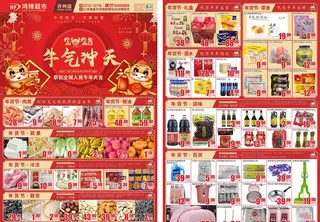 超市年货节宣传单图片