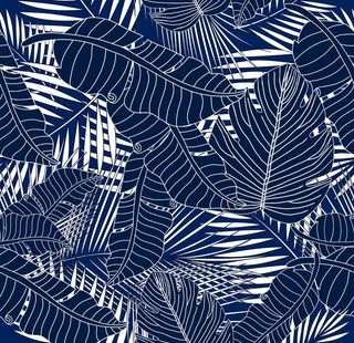 线描植物平铺背景图图片