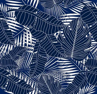 线描植物平铺背景图图片