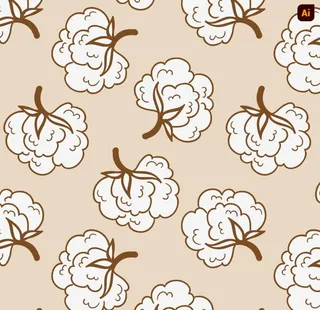 棉花手绘图案图片