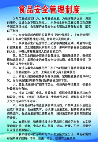 食品安全管理制度图片