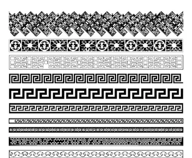 矢量复古回形花边图片