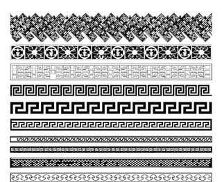 矢量复古回形花边图片