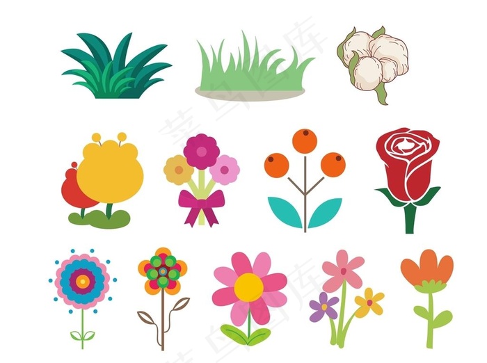 卡通花卉 花草图片