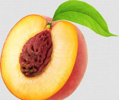 桃子切开素材图片