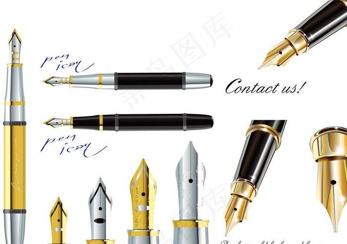 钢笔素材整合图片