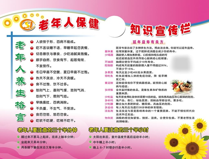 老年人保健知识宣传栏图片
